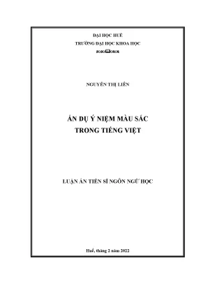 Luận án tiến sĩ ẩn dụ ý niệm màu sắc trong tiếng việt