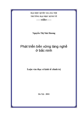 Luận văn thạc sĩ phát triển bền vững làng nghề ở bắc ninh