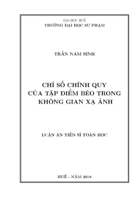 Luận án tiến sĩ chỉ số chính quy của tập điểm béo trong không gian xạ ảnh