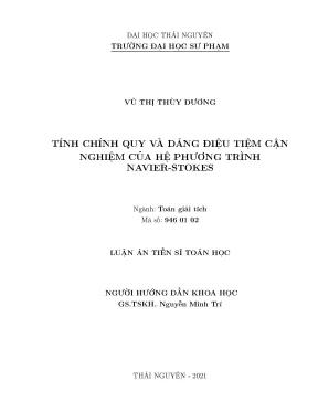 Luận án tiến sĩ tính chính quy và dáng điệu tiệm cận nghiệm của hệ phương trình navierstokes