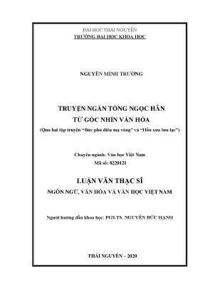 Luận văn thạc sĩ truyện ngắn tống ngọc hân từ góc nhìn văn hóa