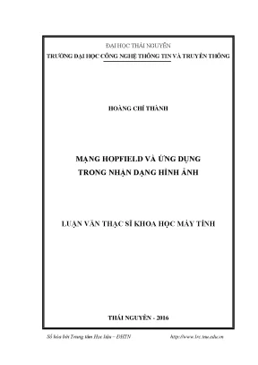 Luận văn thạc sĩ mạng hopfield và ứng dụng trong nhận dạng hình ảnh