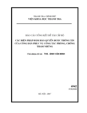 Luận văn các biện pháp bảo đảm quyền được thông tin của công dân phục vụ công tác phòng chống tham nhũng
