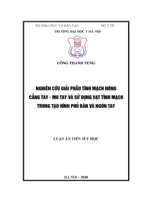 Luận án nghiên cứu giải phẫu tĩnh mạch nông cẳng tay mu tay và sử dụng vạt tĩnh mạch trong tạo hình phủ bàn và ngón tay