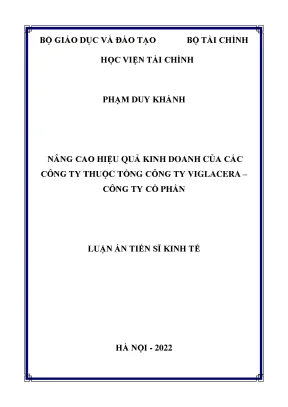 Luận án tiến sĩ nâng cao hiệu quả kinh doanh của các công ty thuộc tổng công ty viglacera công ty cổ phần