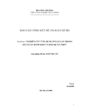 Luận văn nghiên cứu ứng dụng pullulan trong sản xuất bánh kẹo và bảo quản thịt