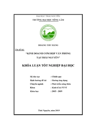Luận văn kinh doanh cơm hộp văn phòng tại thái nguyên