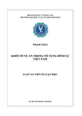 Luận án tiến sĩ khởi tố vụ án trong tố tụng hình sự việt nam