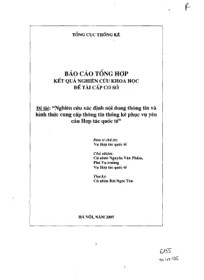 Luận văn nghiên cứu xác định nội dung thông tin và hình thức cung cấp thông tin phục vụ yêu cầu hợp tác quốc tế