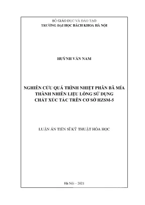 Luận án tiến sĩ nghiên cứu quá trình nhiệt phân bã mía thành nhiên liệu lỏng sử dụng chất xúc tác trên cơ sở hzsm 5