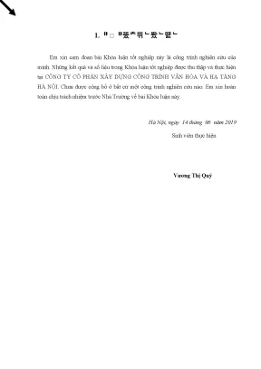 Luận văn tốt nghiệp kế toán thành phẩm tiêu thụ thành phẩm và xác định kết quả tiêu thụ tại công ty cổ phần xây dựng công trình văn hóa và hạ tầng hà nội