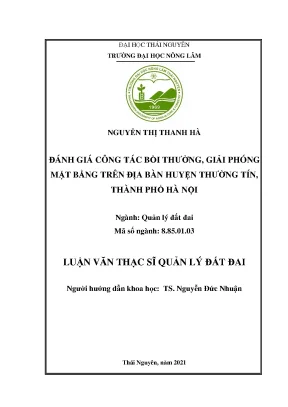 Luận văn thạc sĩ đánh giá công tác bồi thường giải phóng mặt bằng trên địa bàn huyện thường tín thành phố hà nội