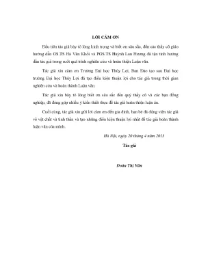 Luận văn thạc sĩ xây dựng phương án dự báo lũ phục vụ vận hành hệ thống hồ chứa trên lưu vực sông vu gia thu bồn