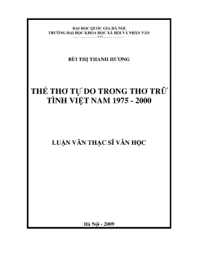 Luận văn thạc sĩ thể thơ tự do trong thơ trữ tình việt nam 1975 2000