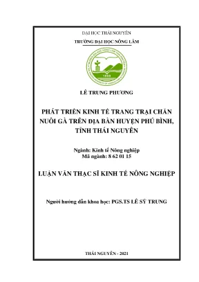 Luận văn thạc sĩ phát triển kinh tế trang trại chăn nuôi gà trên địa bàn huyện phú bình tỉnh thái nguyên