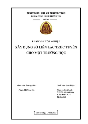 Luận văn tốt nghiệp công nghệ thông tin xây dựng sổ liên lạc trực tuyến cho một trường học