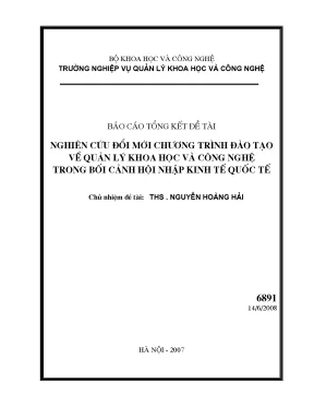 Luận văn nghiên cứu đổi mới chương trình đào tạo về quản lý khoa học và công nghệ trong bối cảnh hội nhập kinh tế quốc tế