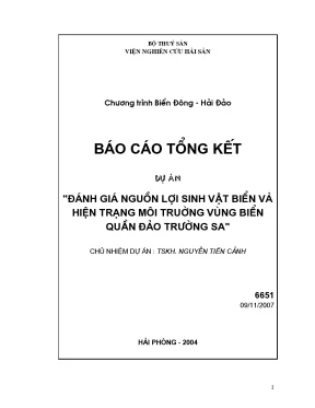 Luận văn đánh giá nguồn lợi sinh vật biển và hiện trạng môi trường vùng biển quần đảo trường sa