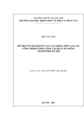 Luận văn thạc sĩ hỗ trợ người khuyết tật vận động tiếp cận các công trình công cộng tại quận hà đông thành phố hà nội