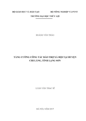 Luận văn thạc sỹ quản lý kinh tế đề tài ăng cường công tác bảo trợ xã hội tại huyện chi lăng tỉnh lạng sơn