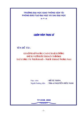 Giải pháp nâng cao chất lượng dịch vụ điện thoại cố định tại công ty điện báo điện thoại đồng nai luận văn thạc sĩ lớp quản trị kinh doanh khoá 11