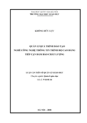 Luận văn thạc sĩ quản lý giáo dục quản lí quá trình đào tạo nghề công nghệ thông tin trình độ cao đẳng tiếp cận đảm bảo chất lượng