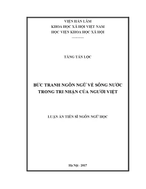Luận án tiến sĩ bức tranh ngôn ngữ về sông nước trong tri nhận của người việt