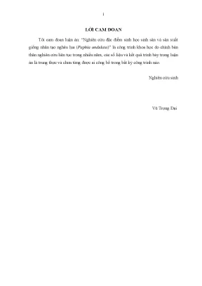 Luận án nghiên cứu đặc điểm sinh học sinh sản và sản xuất giống nhân tạo nghêu lụa paphia undulata born 1780