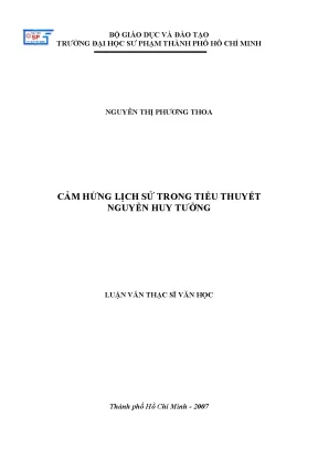 Luận văn thạc sĩ cảm hứng lịch sử trong tiểu thuyết nguyễn huy tưởng