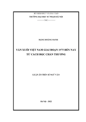 Luận án tiến sĩ ngữ văn văn xuôi việt nam giai đoạn 1975 đến nay từ cách đọc chấn thương