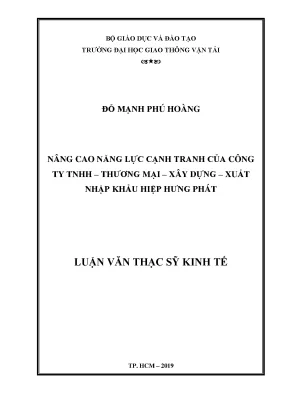 Nâng cao năng lực cạnh tranh của công ty tnhh thương mại xây dựng xuất nhập khẩu hiệp hưng phát luận văn thạc sĩ ngành quản lý xây dựng