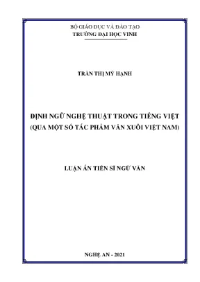 Luận án tiến sĩ ngữ văn định ngữ nghệ thuật trong tiếng việt qua một số tác phẩm văn xuôi việt nam