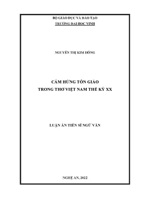 Luận án tiến sĩ ngữ văn cảm hứng tôn giáo trong thơ việt nam thế kỉ xx