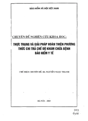 Luận văn thực trạng và giải pháp hoàn thiện phương thức chi trả chế độ khám chữa bệnh bảo hiểm y tế
