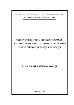 Luận án tiến sĩ nghiên cứu bọ nhảy giống phyllotreta coleoptera chrysomelidae và biện pháp phòng chống tại hà nội và phụ cận