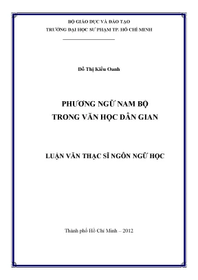 Luận văn thạc sĩ phương ngữ nam bộ trong văn học dân gian