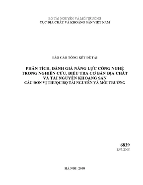 Luận văn đánh giá hiện trạng năng lực công nghệ trong nghiên cứu điều tra địa chất và tài nguyên khoáng sản các đơn vị thuộc bộ tài nguyên và môi trường