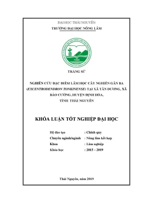 Luận văn nghiên cứu đặc điểm lâm học cây nghiến gân ba excentrodendron tonkinense tại xã tân dương xã bảo cường huyện định hóa tỉnh thái nguyên