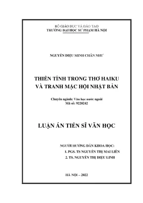Luận án tiến sĩ văn học thiền tính trong thơ haiku và tranh mặc hội nhật bản