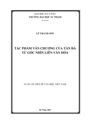 Luận án tiến sĩ văn học việt nam tác phẩm văn chương của tản đà từ góc nhìn liên văn hóa