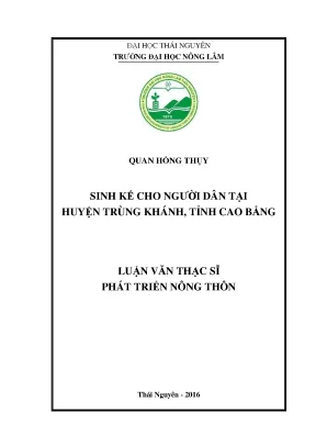 Luận văn thạc sĩ sinh kế cho người dân tại huyện trùng khánh tỉnh cao bằng