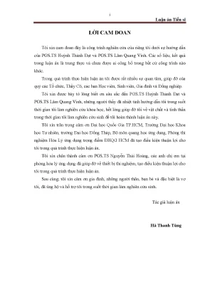 Luận án tiến sĩ vật lý tổng hợp và nghiên cứu tính chất quang của chấm lượng tử cdse ứng dụng trong pin mặt trời