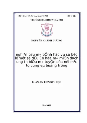 Luận án tiến sĩ nghiên cứu mô bệnh học và sự bộc lộ một số dấu ấn hóa mô miễn dịch ung thư biểu mô tuyến của nội mạc tử cung và buồng trứng