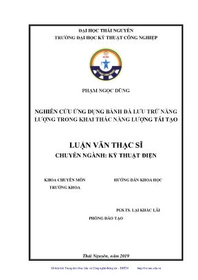 Luận văn thạc sĩ nghiên cứu ứng dụng bánh đà lưu trữ năng lượng trong khai thác năng lượng tái tạo