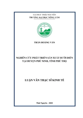 Luận văn thạc sĩ nghiên cứu phát triển sản xuất bưởi diễn tại huyện phù ninh tỉnh phú thọ