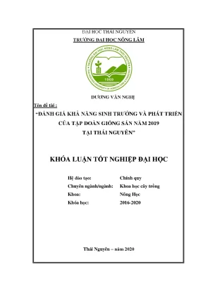 Luận văn nghiên cứu khả năng sinh trưởng phát triển của một số giống sắn trong tập đoàn giống tại trường đại học nông lâm thái nguyên năm 2019