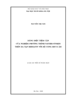Luận án tiến sĩ dáng điệu tiệm cận của nghiệm phương trình navierstokes trên đa tạp riemann với độ cong ricci âm