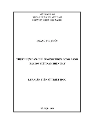 Luận án tiến sĩ thực hiện dân chủ ở nông thôn đồng bằng bắc bộ việt nam hiện nay