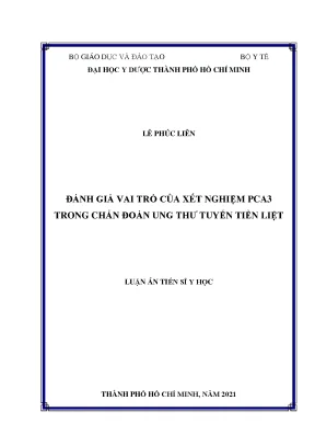 Luận án tiến sĩ đánh giá vai trò của xét nghiệm pca3 trong chẩn đoán ung thư tuyến tiền liệt