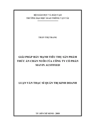 Giải pháp đẩy mạnh tiêu thụ sản phẩm thức ăn chăn nuôi của công ty cổ phần mavin austfeed luận văn thạc sĩ chuyên ngành quản trị kinh doanh